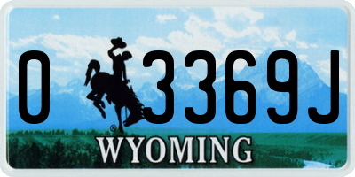 WY license plate 03369J