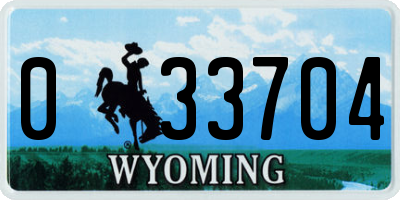 WY license plate 033704