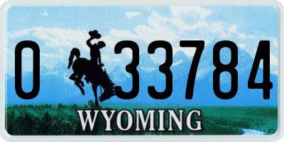 WY license plate 033784