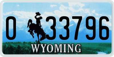 WY license plate 033796