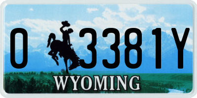 WY license plate 03381Y