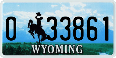 WY license plate 033861