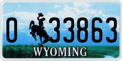 WY license plate 033863