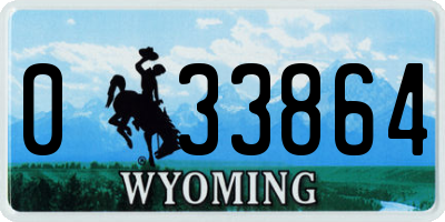 WY license plate 033864