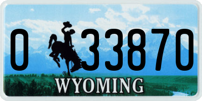 WY license plate 033870