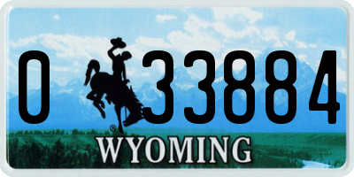 WY license plate 033884