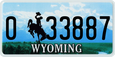 WY license plate 033887