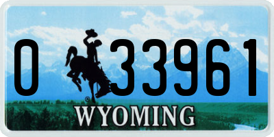 WY license plate 033961