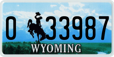 WY license plate 033987