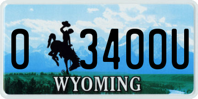 WY license plate 03400U