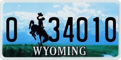 WY license plate 034010