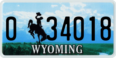 WY license plate 034018