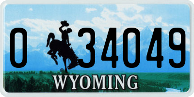 WY license plate 034049