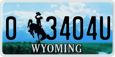 WY license plate 03404U