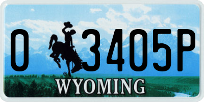 WY license plate 03405P