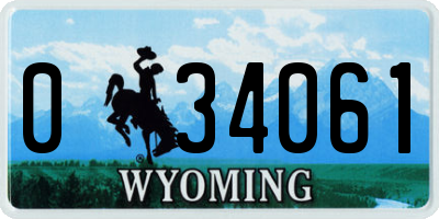 WY license plate 034061