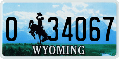 WY license plate 034067
