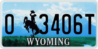 WY license plate 03406T