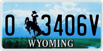 WY license plate 03406V