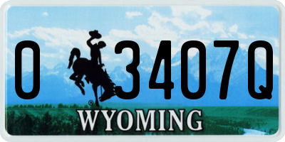 WY license plate 03407Q