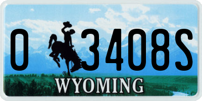 WY license plate 03408S