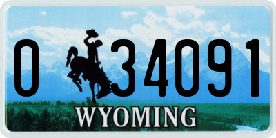 WY license plate 034091