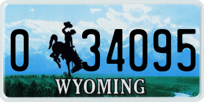 WY license plate 034095