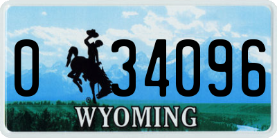 WY license plate 034096