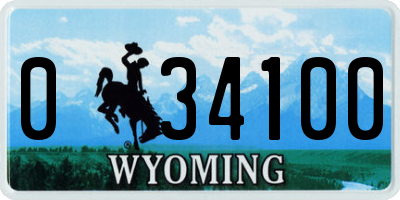 WY license plate 034100