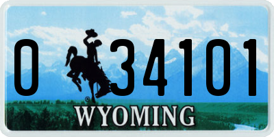 WY license plate 034101
