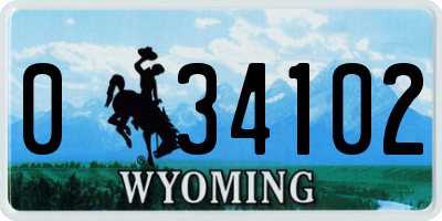 WY license plate 034102