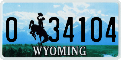 WY license plate 034104