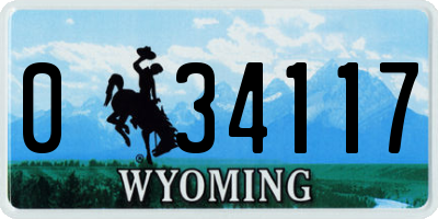 WY license plate 034117