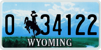 WY license plate 034122