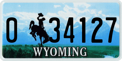 WY license plate 034127