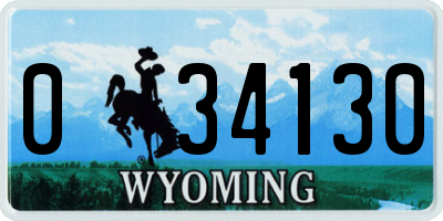 WY license plate 034130