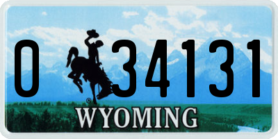 WY license plate 034131