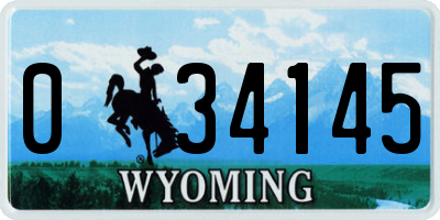 WY license plate 034145