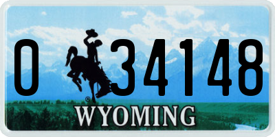 WY license plate 034148