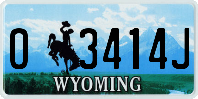 WY license plate 03414J