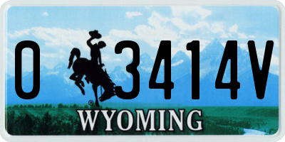 WY license plate 03414V