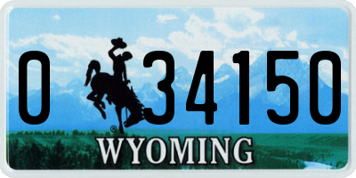 WY license plate 034150