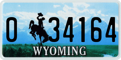 WY license plate 034164