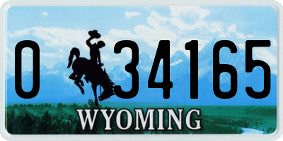 WY license plate 034165