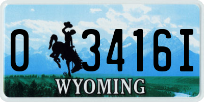 WY license plate 03416I