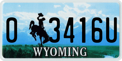 WY license plate 03416U