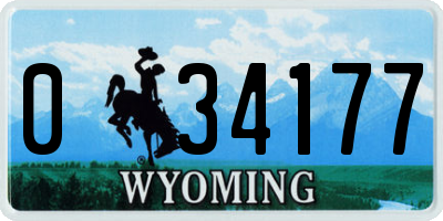 WY license plate 034177