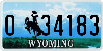 WY license plate 034183