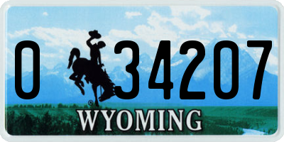 WY license plate 034207