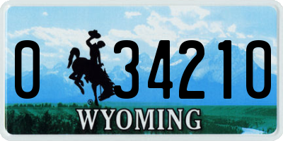 WY license plate 034210